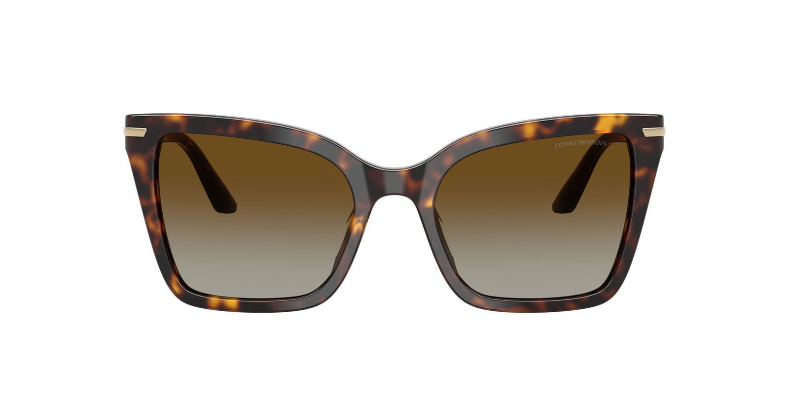 Das Bild zeigt die Emporio Armani Sonnenbrille EA4273BU in havanna glänzend und polarisiert von vorne.